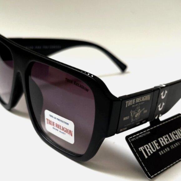 NWT Original TRUE RELIGION Square Sunglasses Matte Black TRM1872-L4MB - Picture 1 of 7
